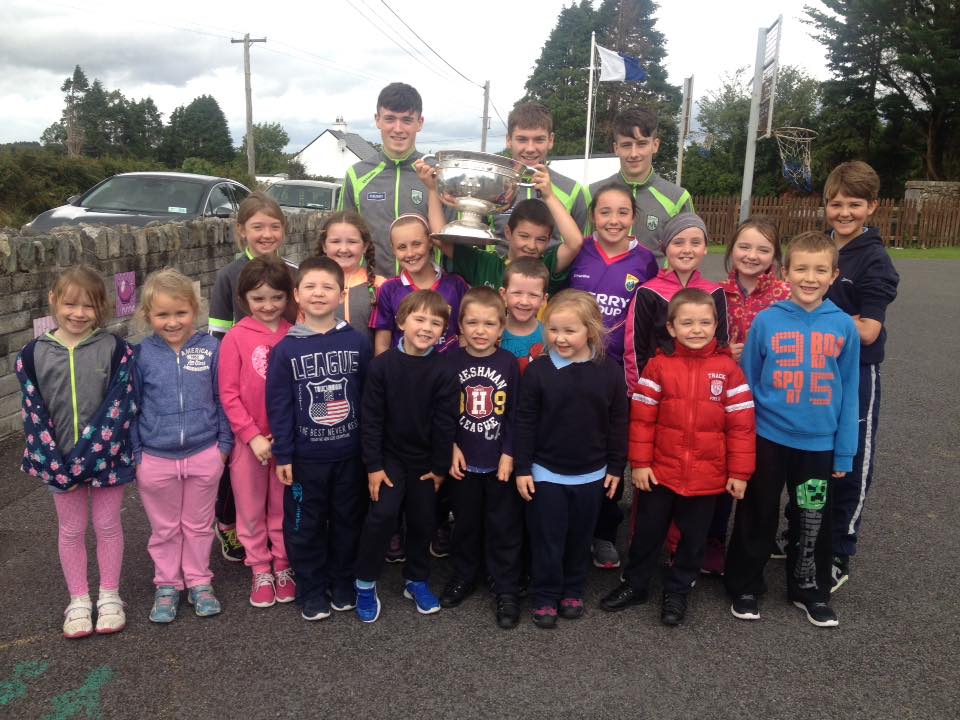 23rd Sept – Delighted to have a visit from All-Ireland minor championship winners Mark Ryan, Brian Friel & Chris O’ Donoghue with the Tommy Markham Cup -Kerry Abú.